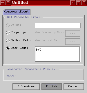 Connecting, selecting parameter